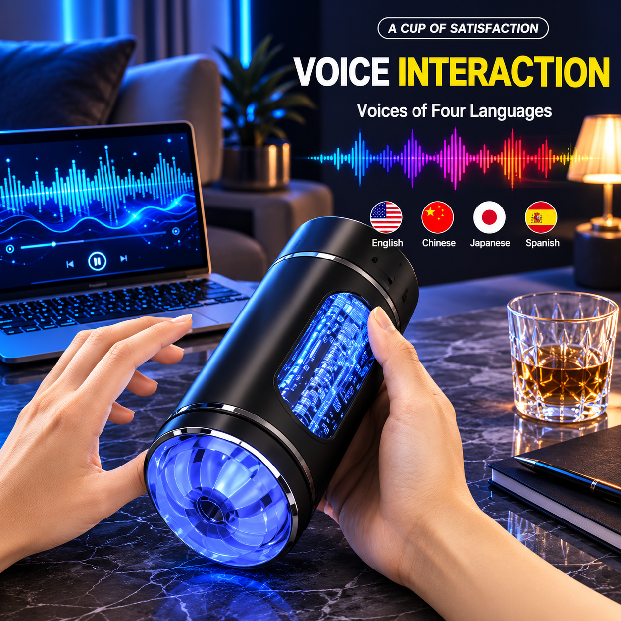SensoryWave Automatic Masturbation Cup – Realistic Textured Sleeve with Vibration & Audio Feedback