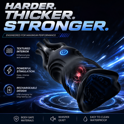 Rechargeable Male Masturbator with 360° Stimulation, Realistic Soft Sleeve, Textured Interior & Powerful Vibration Modes for Men