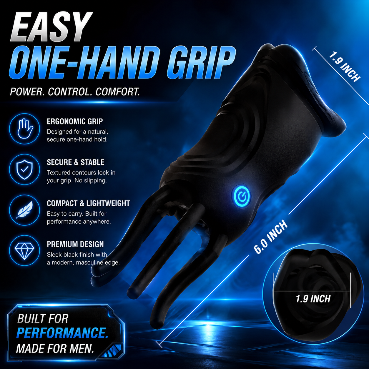 Rechargeable Male Masturbator with 360° Stimulation, Realistic Soft Sleeve, Textured Interior & Powerful Vibration Modes for Men