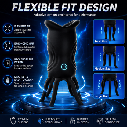 Rechargeable Male Masturbator with 360° Stimulation, Realistic Soft Sleeve, Textured Interior & Powerful Vibration Modes for Men