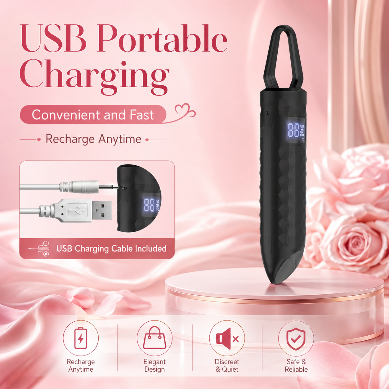Discreet Bullet Vibrator for Women — Clitoral & Nipple Stimulator, Mini Lipstick Massager, Portable Sex Toy for Travel